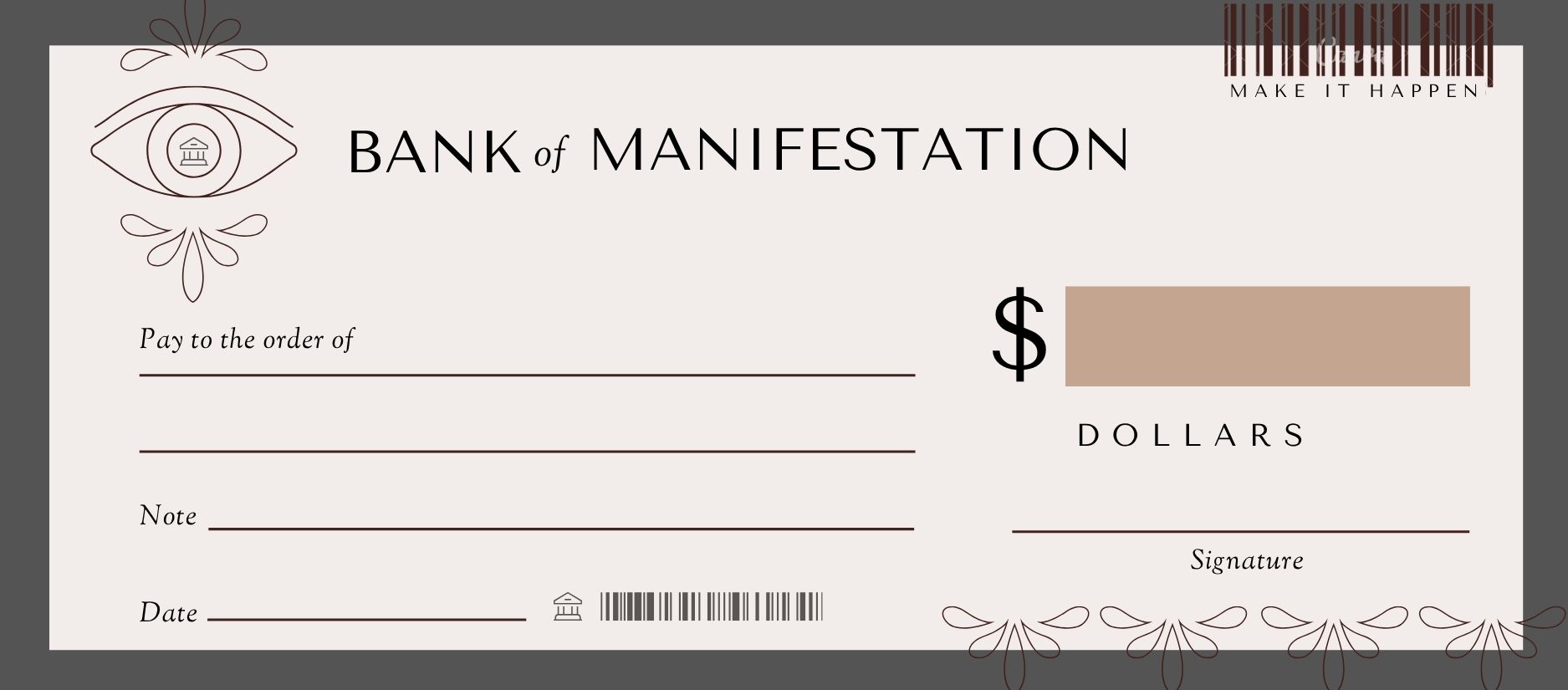 Money Manifestation Cheque Book